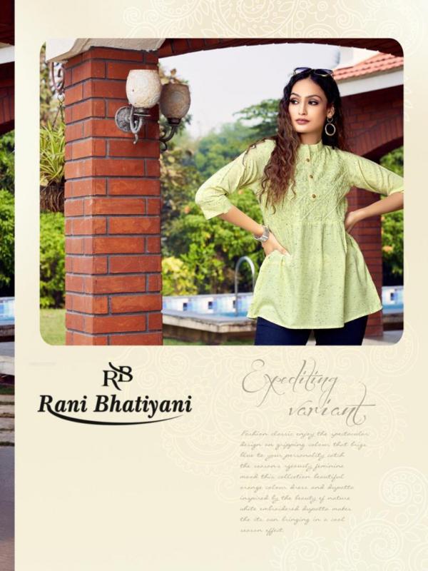Rani Bhatiyani Shrusti Vol 4 Rayon Designer Exclusive Western top Collection